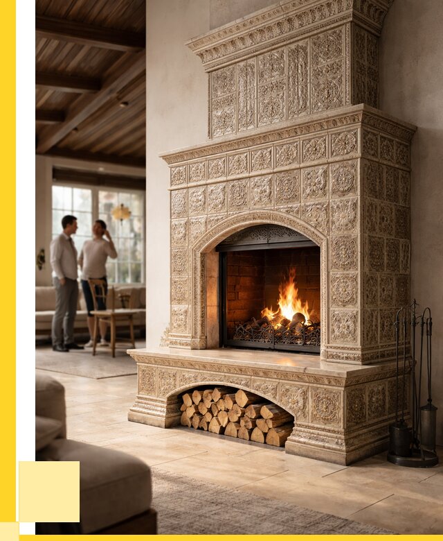 Купить изразцовый камин в Карасуке от 253925 р. | ЭриданКск