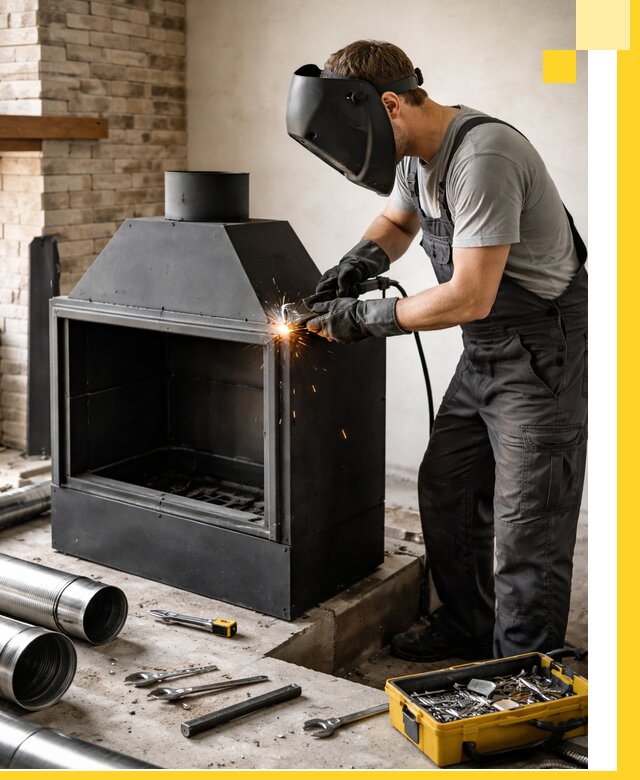 Продажа и установка металлических каминов в Карасуке под ключ