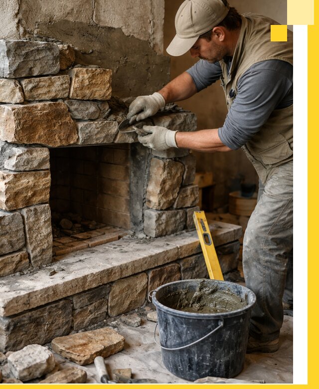 Изготовление и установка каменных каминов под ключ в Карасуке