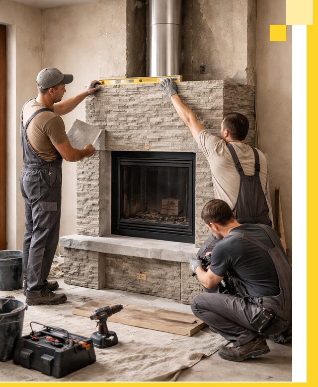 Профессиональный монтаж каминов под ключ в Карасуке для дома