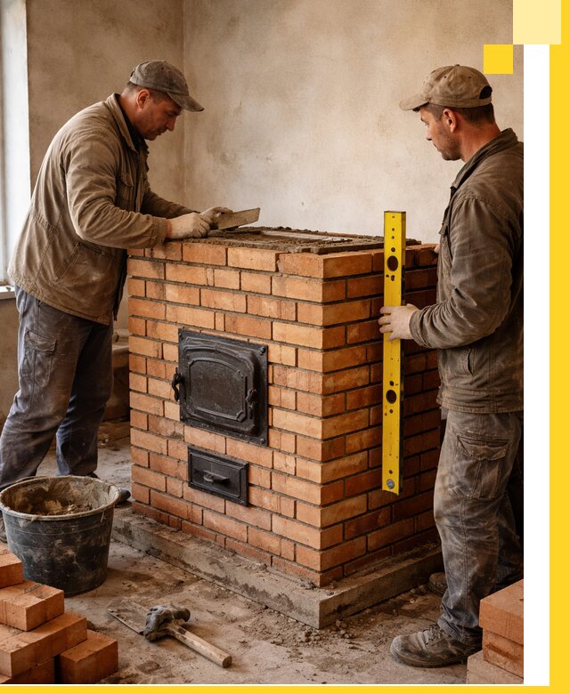 Отопительные печи под ключ в Карасуке, установка и сборка