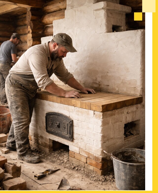 Проектирование и установка русской печи с лежанкой в Карасуке