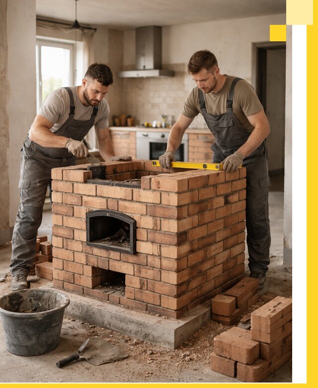 Установка и монтаж печей в частном доме в Карасуке под ключ