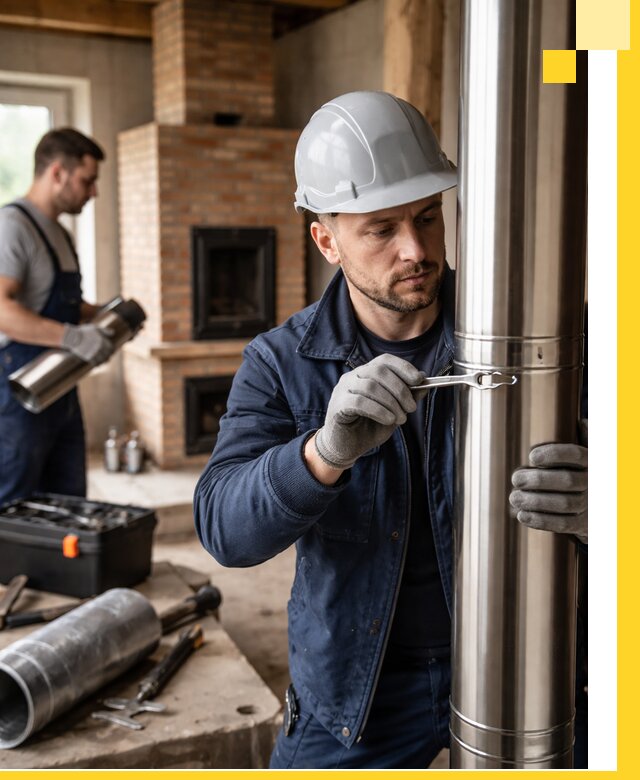 Профессиональный монтаж дымоходов для печей в Карасуке