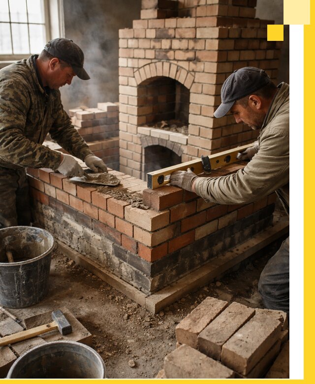 Изготовление и монтаж печей и каминов из кирпича в Карасуке