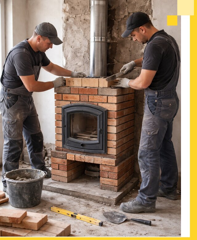 Монтаж печи камина под ключ в Карасуке с гарантией и пусконаладкой