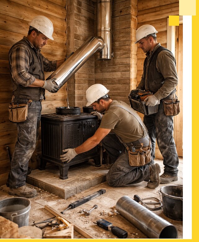 Профессиональный монтаж банных печей и дымоходов в Карасуке
