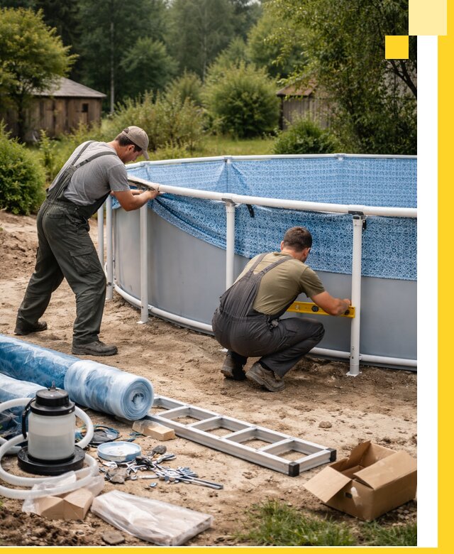 Установка и монтаж каркасных бассейнов в Карасуке под ключ