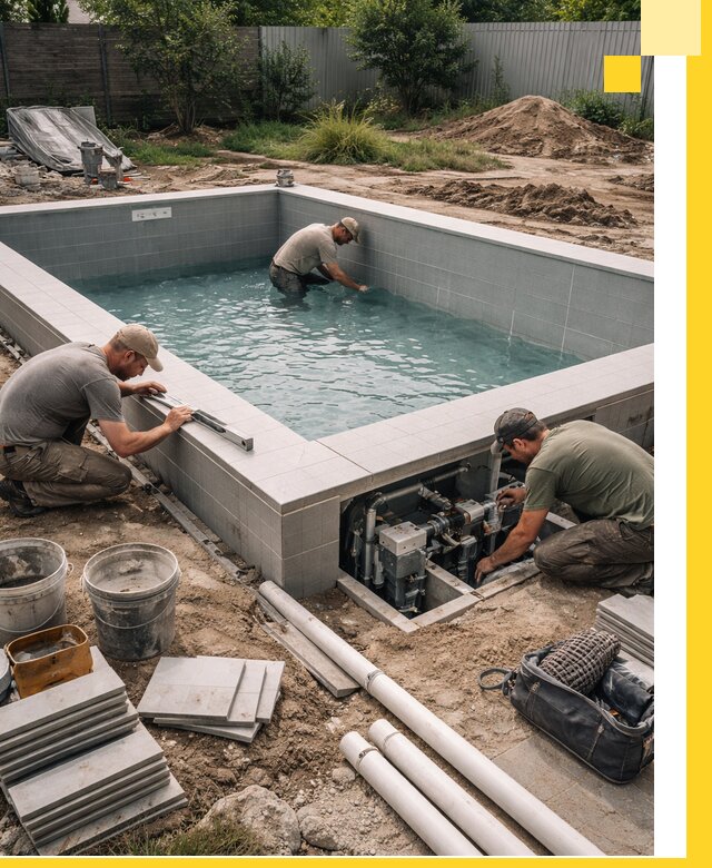 Строительство и монтаж бассейнов для дачи под ключ в Карасуке