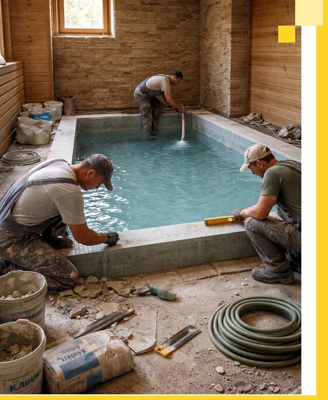 Проектирование и строительство бассейнов для бани в Карасуке