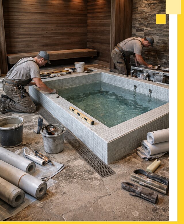 Установка и строительство бассейнов для сауны в Карасуке