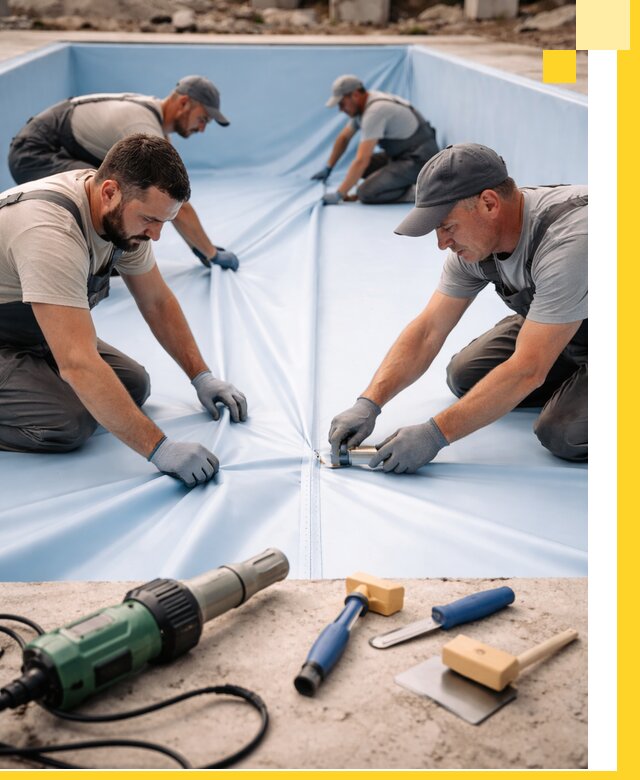 ПВХ пленка для бассейнов с монтажом и гарантией в Карасуке