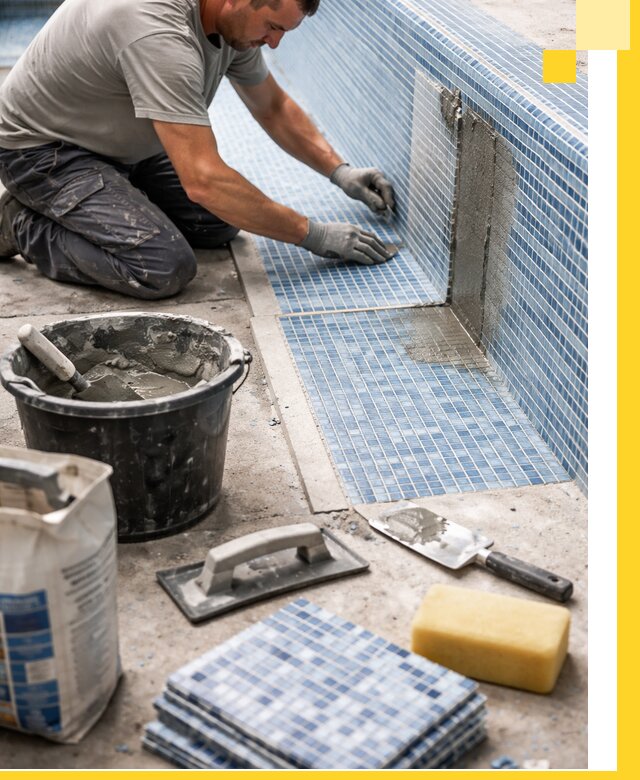 Укладка и ремонт мозаики для бассейнов под ключ в Карасуке