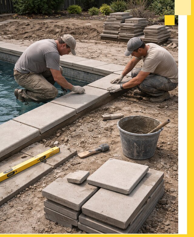 Установка и изготовление копингового камня для бассейнов в Карасуке