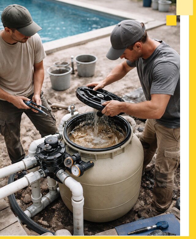 Установка и обслуживание песочных фильтров для бассейнов в Карасуке