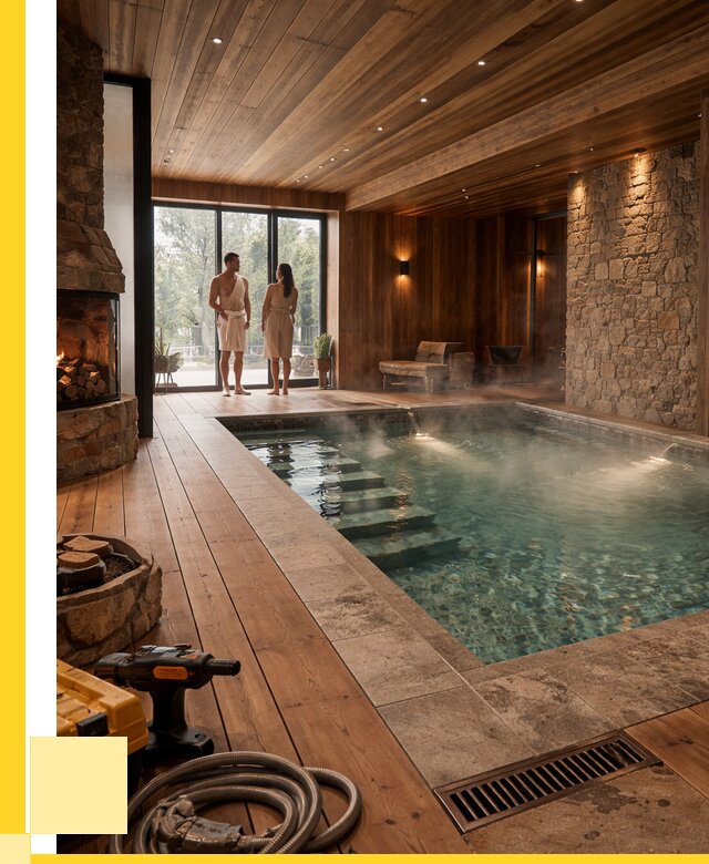 Проекты бань с бассейном под ключ в Карасуке от 76178 р., ЭриданКск