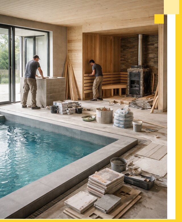 Проектирование и строительство бань с бассейном в Карасуке