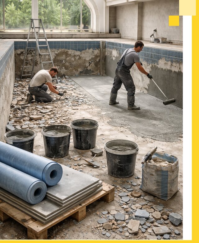 Реконструкция бассейнов в Карасуке: ремонт, гидроизоляция