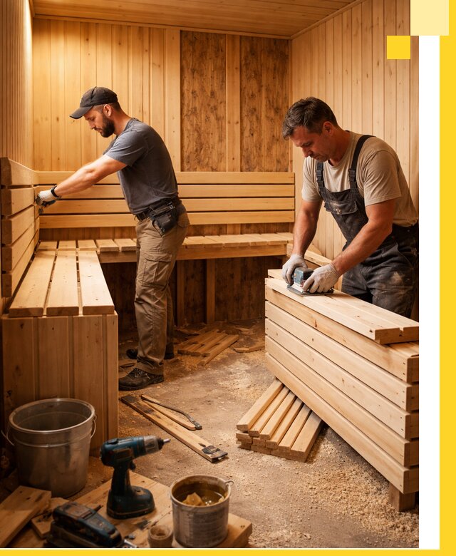 Профессиональный комплексный ремонт саун под ключ в Карасуке