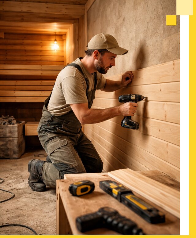 Профессиональная внутренняя отделка бани в Карасуке под ключ