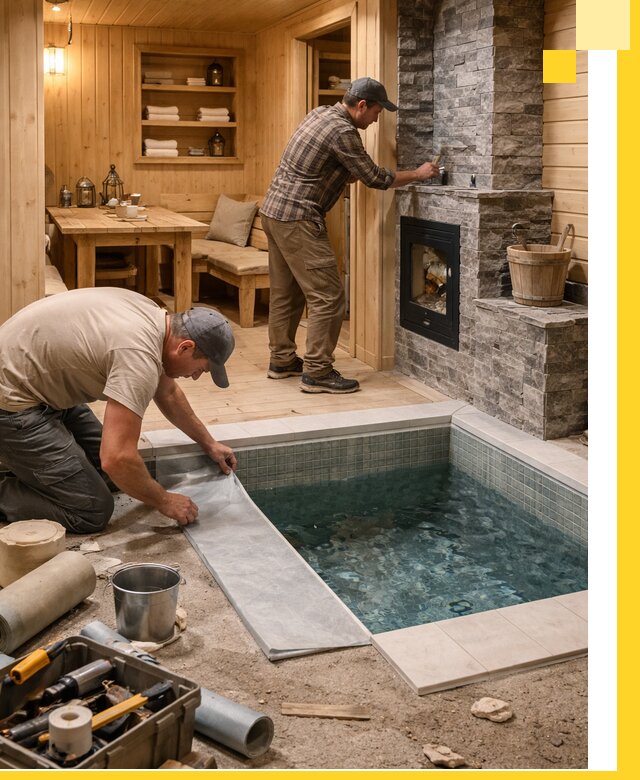 Строительство бань с комнатой отдыха под ключ в Карасуке