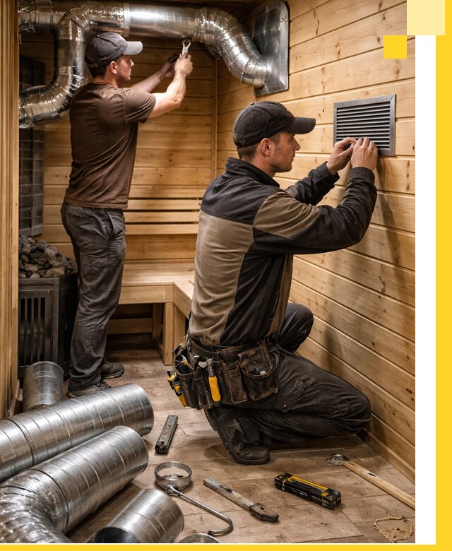 Проектирование и монтаж вентиляции бани в Карасуке под ключ