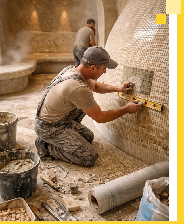 Хамам под ключ в Карасуке: проектирование, строительство, отделка