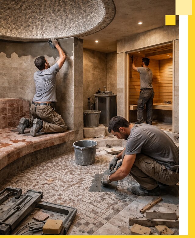 Проект и строительство хамама бани и сауны под ключ в Карасуке